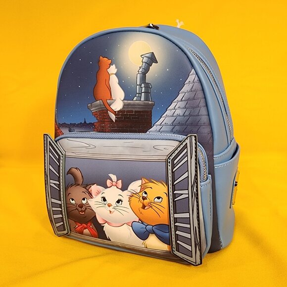 Loungefly Disney The Aristocats Window Portrait Glow-in-the-Dark Mini Backpack - Picture 9 of 12